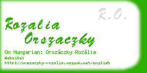 rozalia orszaczky business card