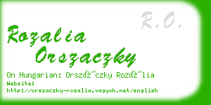 rozalia orszaczky business card